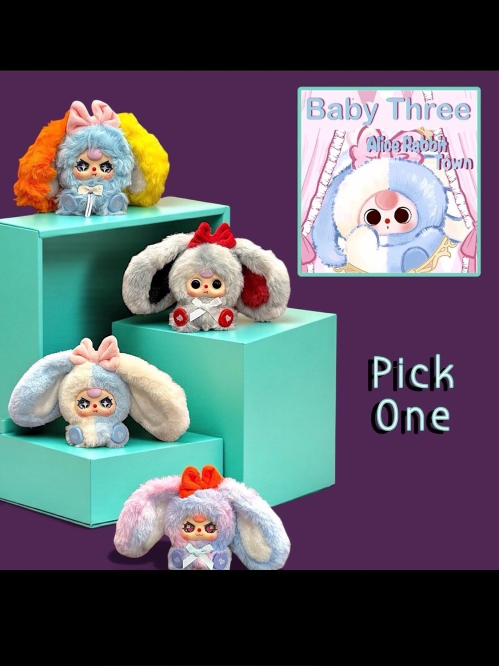 Baby Three Alice Rabbit Town Plush Pendant